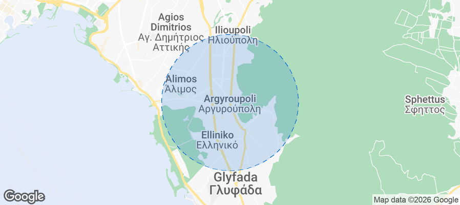 Elliniko - Argyroupoli Airbnb map